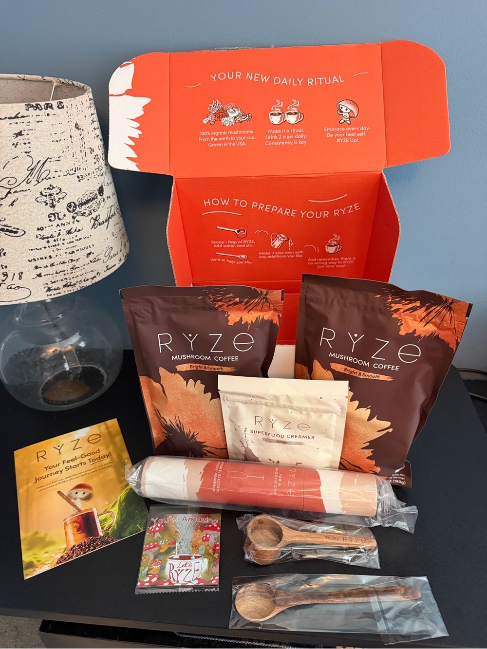 NWT RYZE Mushroom Coffee Starter Kit - Bright & Smooth Plus Vanilla Creamer